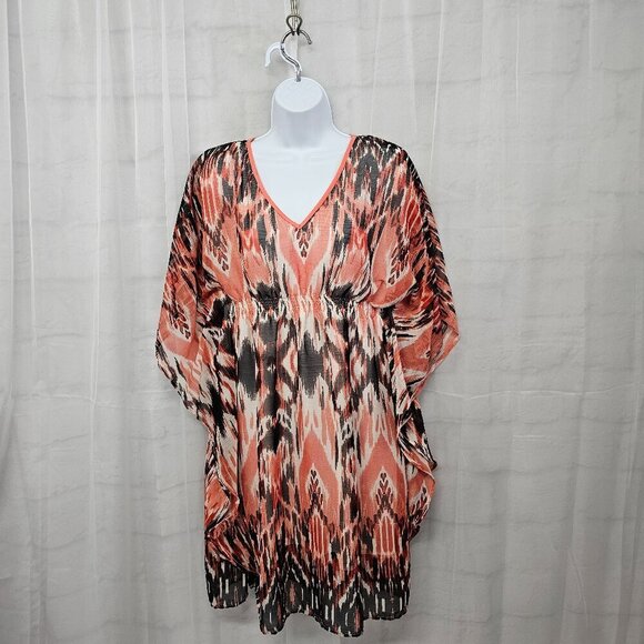 Speed Control Terra Cotta Black Aztec Mini Dress Boho Hippie Festival M - Picture 1 of 11